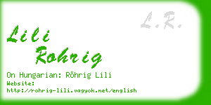 lili rohrig business card